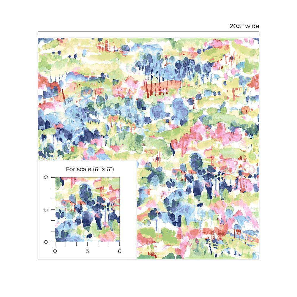 Spring Abstract Watercolor Peel and Stick Vinyl Wallpaper