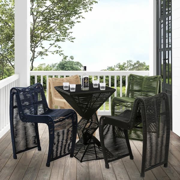 Boraam Lorenzo Black Rope 5-Piece Pub Set-36 in. Table Height