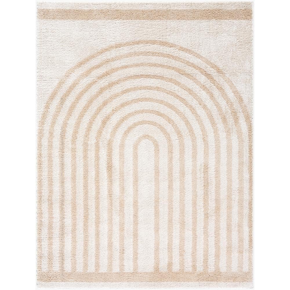 Fossay Shag Beige 8 ft. x 10 ft. Modern Indoor Area Rug price history on PriceWatchPro