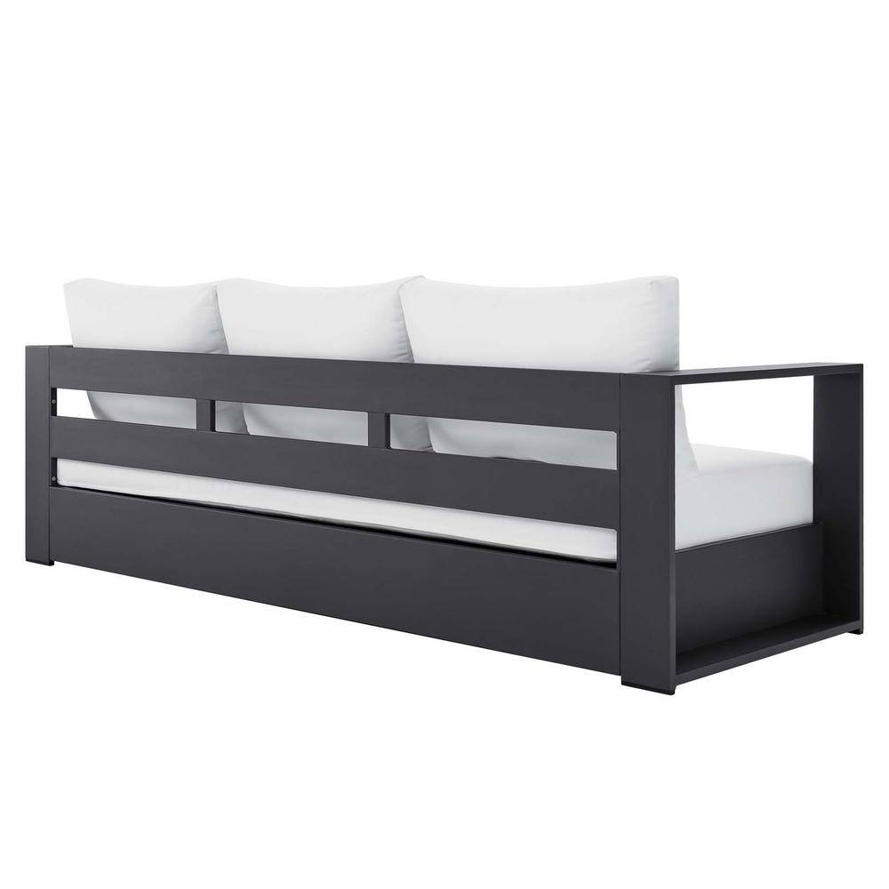 Tahoe Gray White Powder-Coated Aluminum Outdoor Sofa