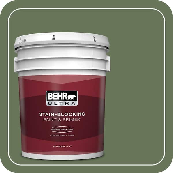 BEHR ULTRA 5 gal. #PPU10-01 Scallion Extra Durable Flat Interior Paint & Primer