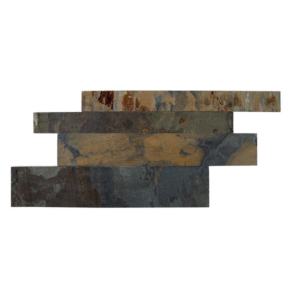 Sunset Multicolor Slate 6x12 Textured Wall Tile