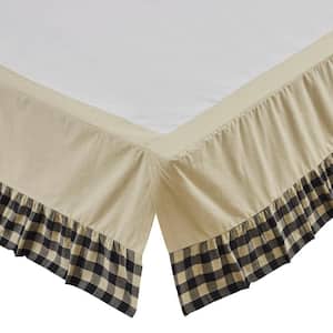 My Country 16" Ruffled Navy Khaki Checkered Queen Bed Skirt