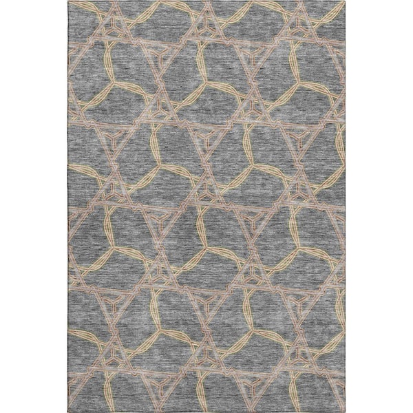 Addison Rugs Mayfield Premium Machine Washable Abstract AMF959 Gray 10 ft. x 14 ft. Area Rug