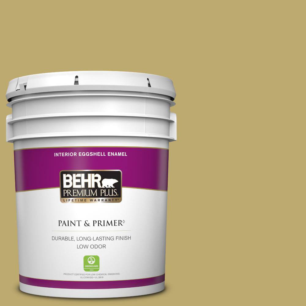 BEHR PREMIUM PLUS 5 gal. 370F5 Coriander Seed Eggshell Enamel Low Odor Interior Paint & Primer