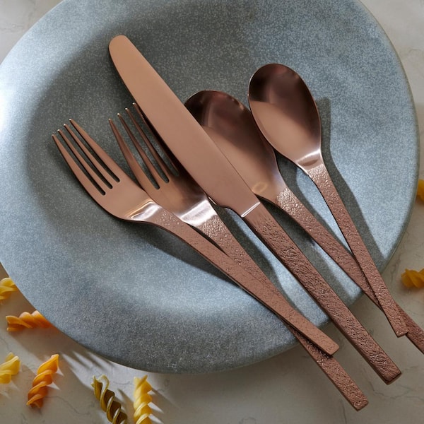 Copper Silverware Set Rose Gold Silverware Flatware Cutlery Set Stainless  Steel Utensils Service Include Knife/fork