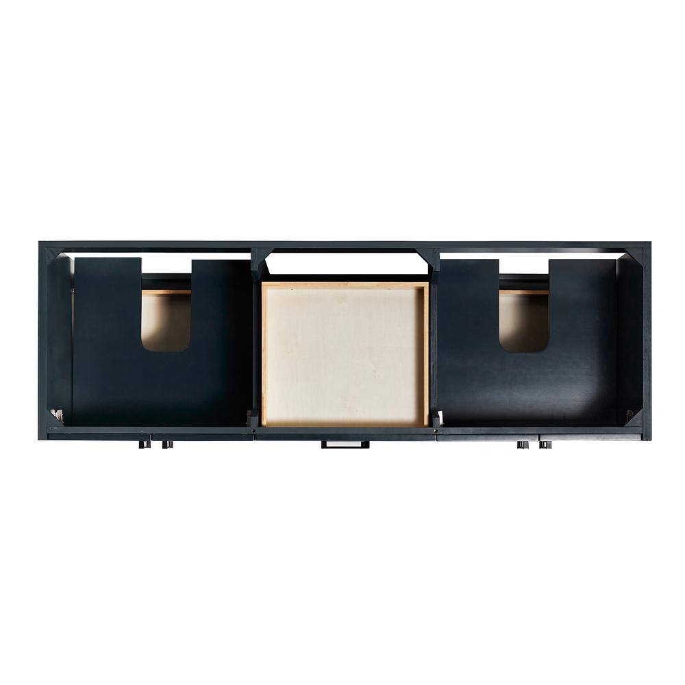 Midnight Blue Double Sink Freestanding Vanity with Carrara Marble Top