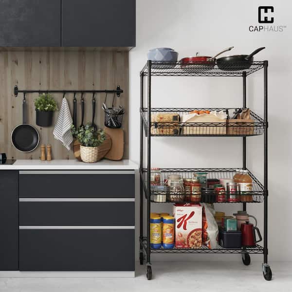 Fencer Wire Steel Wire 4-Shelf Adjustable Storage Shelving Unit in