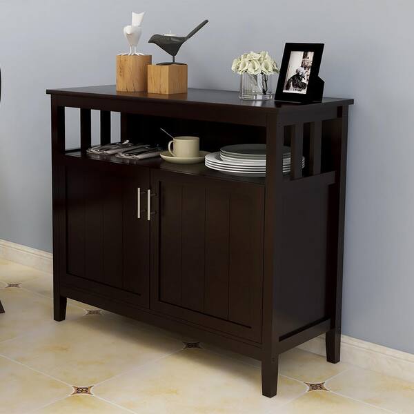 39.96-in W x 15.75-in D x 34.06-in H in Brown Assemble Upper Diagonal Kitchen Cabinet with 2 Doors for Dining Room