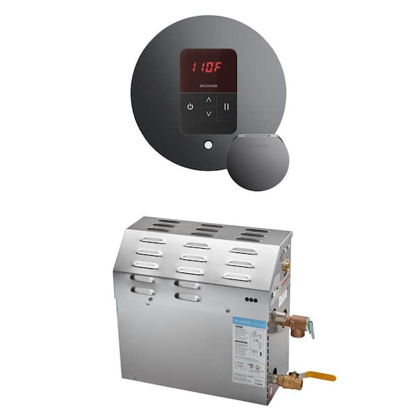 Mr. Steam MS 10 kW (10000 W) Steam Shower Generator Package with Round iTempo Control in Brilliant Black