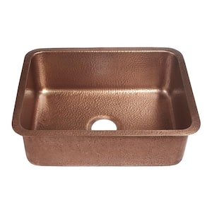 Renoir Undermount Handmade Solid Copper 23 in. Single Bowl Kitchen Sink in Antique Copper