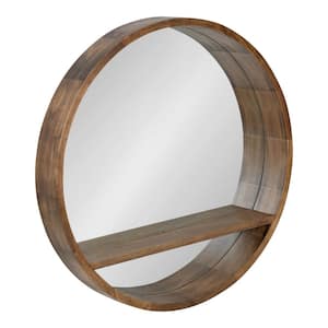 Medium Round Rustic Brown Neo-Classical Mirror (30 in. H x 30 in. W)
