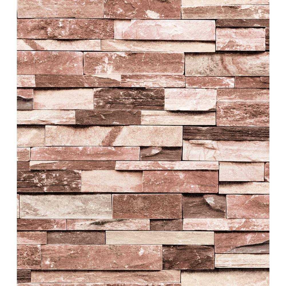 Falkirk Ophia Slate Beige, Red Vinyl Peelable Roll (Covers 57 sq. ft.)