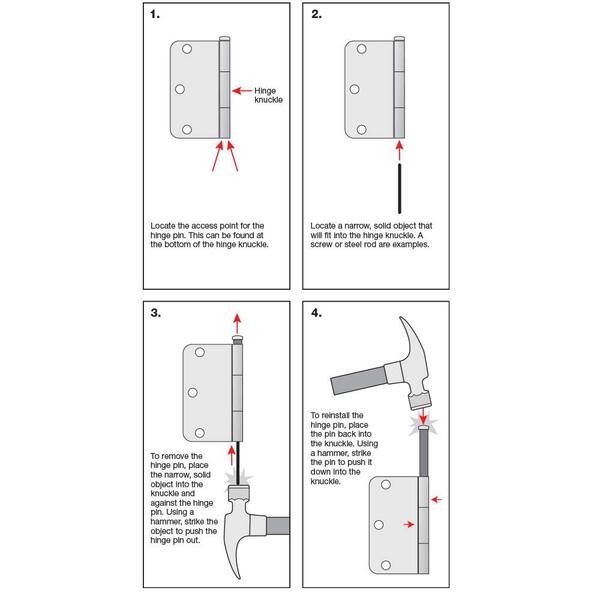 Details about   Satin Nickel Steel Door Hinge 4" Square Edge Corner SN 61970 