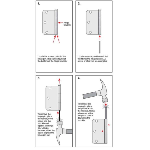 Everbilt - 24-Pack 3-1/2 in. Square Radius Satin Nickel Butt Door Hinge Value Pack