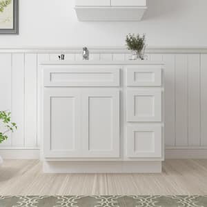 36 in. W x 21 in. D x 32.5 in. H Bath Vanity Cabinet without Top in White