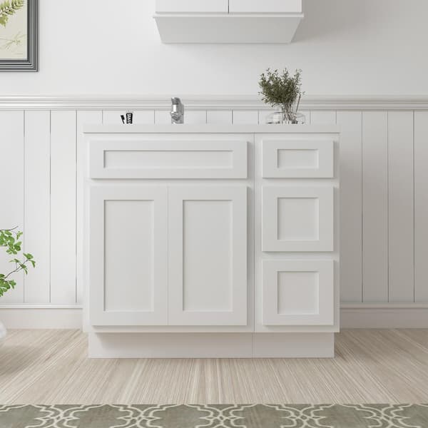 Vanity Art 36 in. W x 21 in. D x 32.5 in. H Bath Vanity Cabinet without Top in White