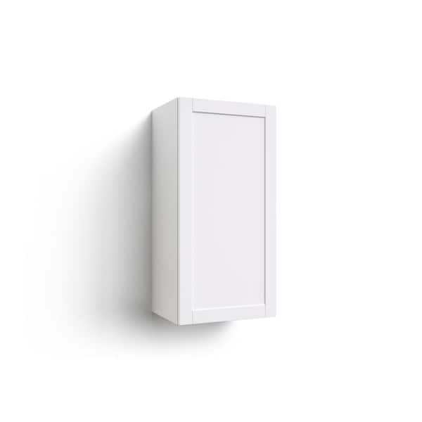 NewAge Products Home Kitchen White Shaker Extended Single Door Wall Cabinet Right Handed (18 in. W x 13.8 in. D x 36.5 in. H)