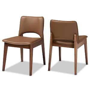 Afton Brown and Walnut Brown Dining Chair (Set of 2)