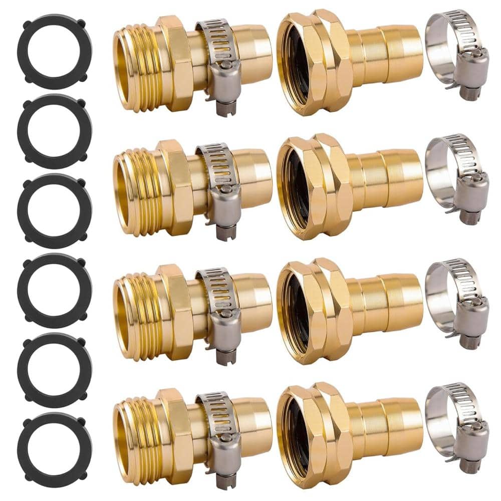 Garden Hose Repair Connector Kit, 4 Sets Aluminum Fittings with Stainless Steel Clamps, Fits 3/4 in or 5/8 in price history on PriceWatchPro