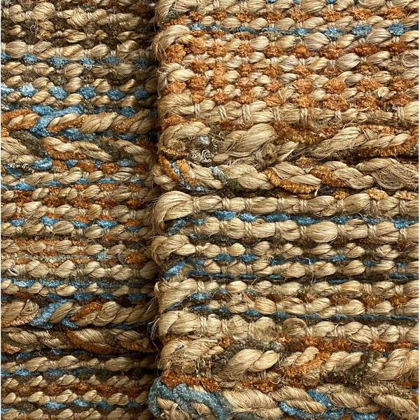 Lr Home Woven Brown Blue 2 Ft 6 In X, Natural Woven Rugs