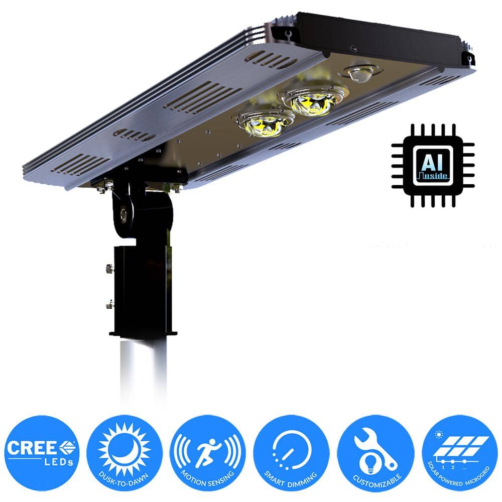 eLEDing Solar Power SMART LED Street Light for Commercial and Residential  Parking Lots, Bike Paths, Walkways, Courtyard EE815W-SFBS The Home Depot