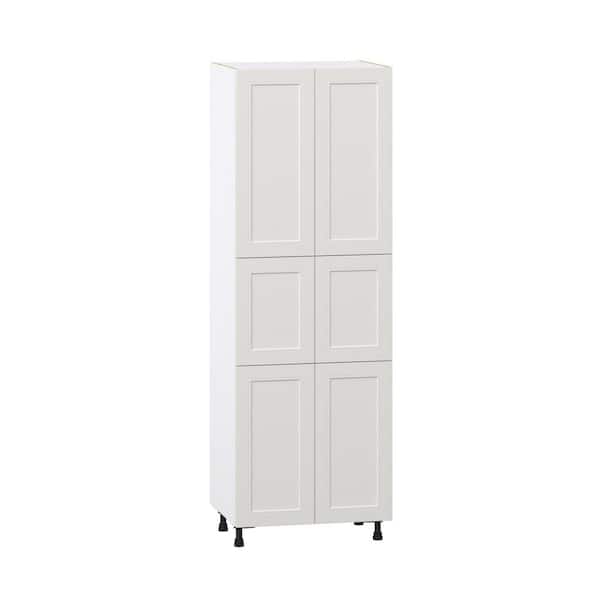 J COLLECTION Galveston 30 in. W x 24 in. D x 89.5 in. H Assembled Shaker Pantry Kitchen Cabinet in Light Grey with 5-Shelves