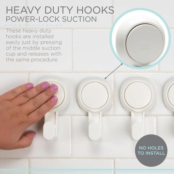 Suction Cup Hooks for Shower Heavy Duty Vacuum Shower Hooks for Inside  Shower Super Suction for Kitchen Bathroom Restroom 1pc - AliExpress