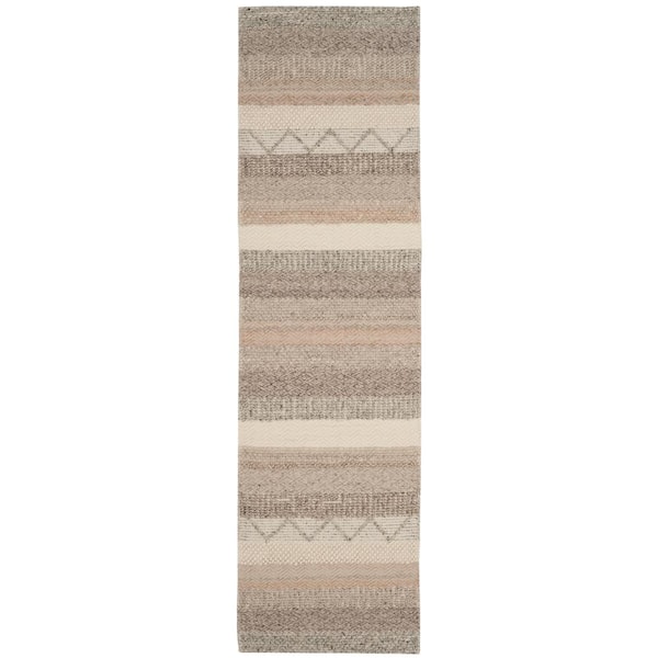 Natura Beige 2 ft. x 16 ft. Geometric Runner Rug