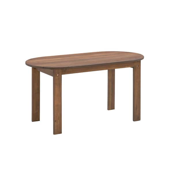 Linon Home Decor Shelly Adirondack Acorn Brown Oval Wood Outdoor Coffee Table