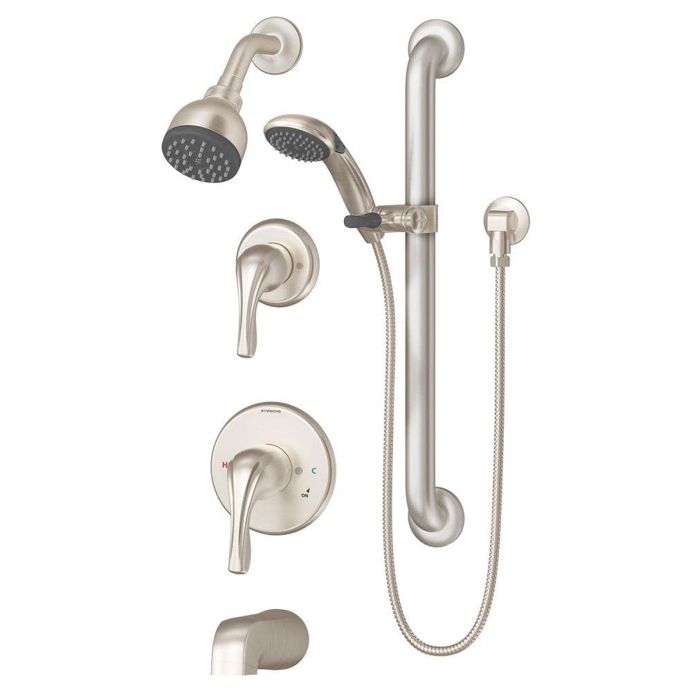Satin Nickel Adjustable Multi-Head Tub and Shower System