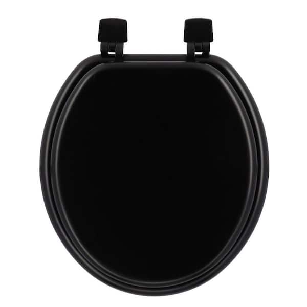 Unbranded Round Closed Front Toilet Seat in Black