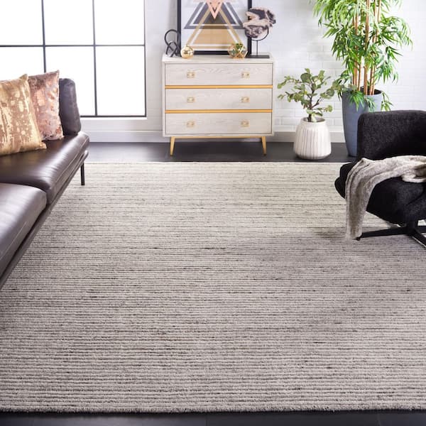 Elements 8 ft. x 10 ft. Beige Striped High-Low Area Rug