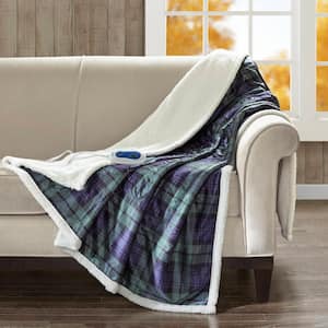 Brewster Blue/Green Berber Electric Throw Blanket