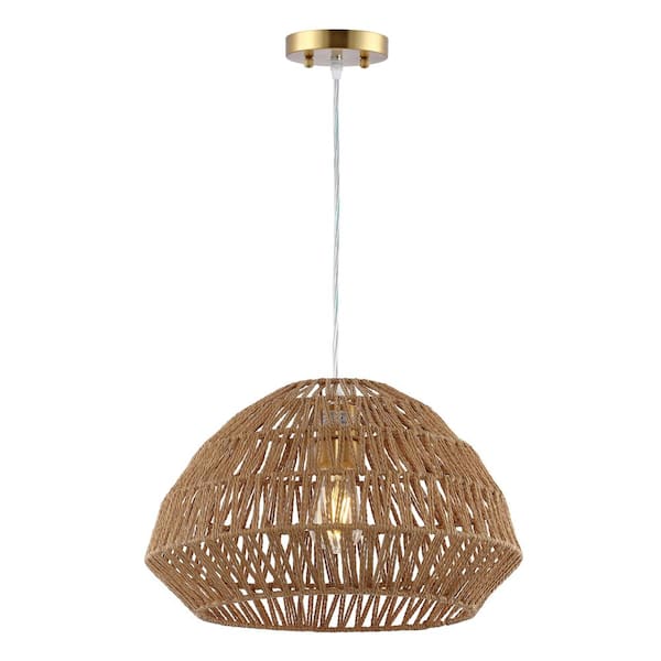 Niamh 4-Watt 1-Light natural Pendant Light with Rattan Shade