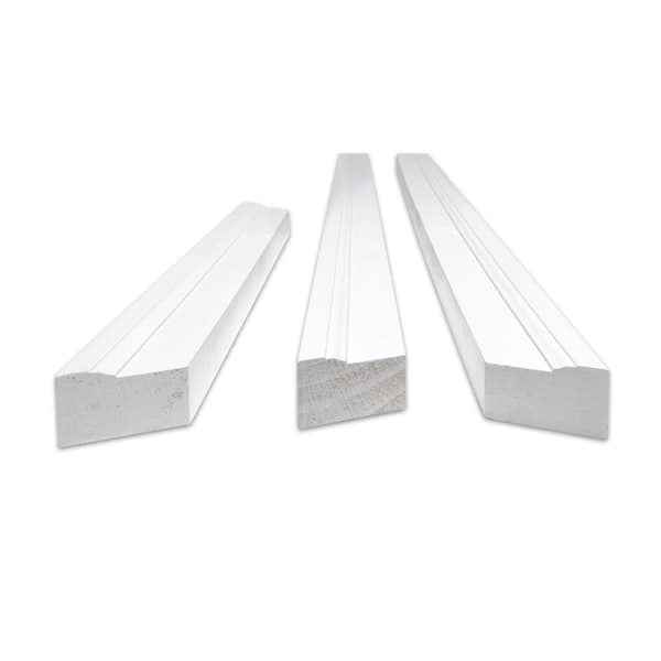 Unbranded WM180 1-1/4 in. D x 2 in. W x 84-1/2 in. L White Primed Wood Finger Jointed Door Brickmould Casing Set (6-Pack)