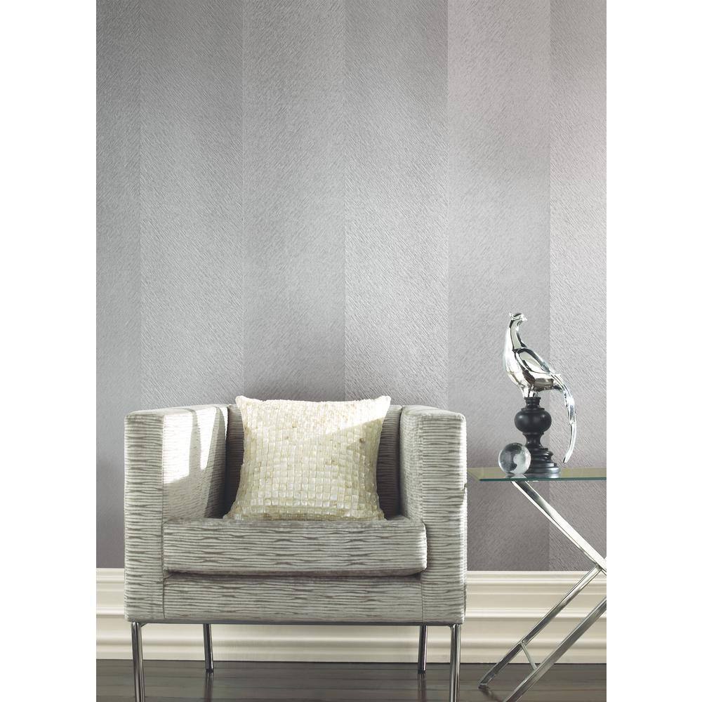 Gray Etched Chevron Non-Pasted Washable Wallpaper Roll