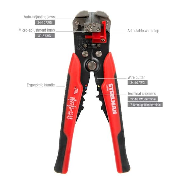 Self Adjustable Automatic Cable Wire Cutter Stripper Crimping Crimper Plier Tool 
