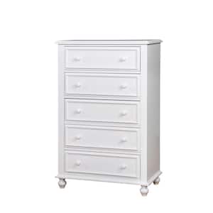 Olivia 50 in. H White Traditional Style Bedroom Chest of Drawers
