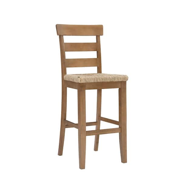 Linon Home Decor Fernley Acacia Barstool with Ladderback Design and ...