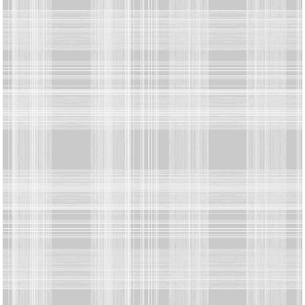 STACY GARCIA HOME 30.75 sq. ft. Harbor Grey Rad Plaid Vinyl Peel and Stick Wallpaper Roll