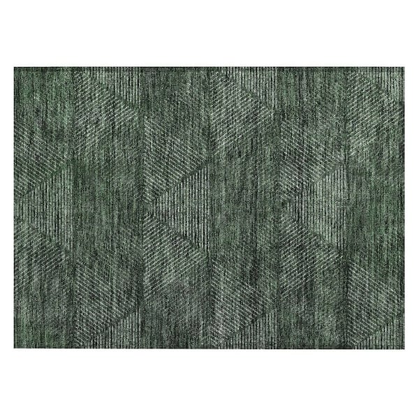 Chantille Machine Washable Indoor/Outdoor Abstract ACN777 Fern 1 ft. 8 in. x 2 ft. 6 in. Area Rug