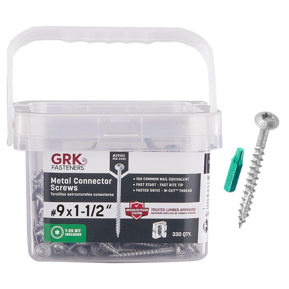 GRK Fasteners #9 x 1-1/2 in. Silver Metal Connector Torx Drive
