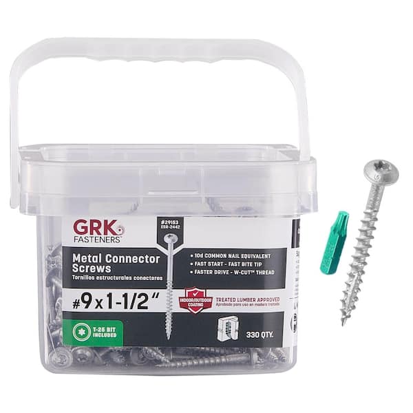 #9 x 1-1/2 in. Silver Metal Connector Torx Drive Washer Head Wood Deck Screw (330-Pack)