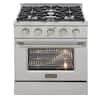 Kucht 30 in. 4.2 cu. ft. Dual Fuel Range with Gas Stove and Electric ...