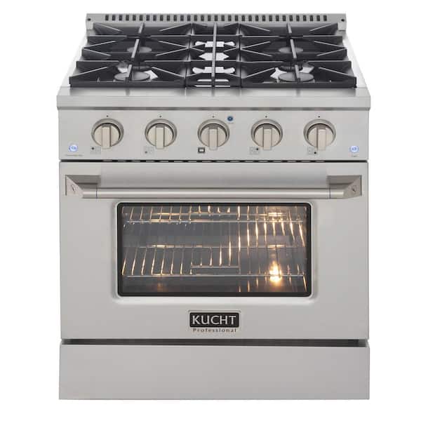Kucht 30 in. 4.2 cu. ft. Dual Fuel Range with Gas Stove and Electric Oven with Convection Oven in Stainless Steel