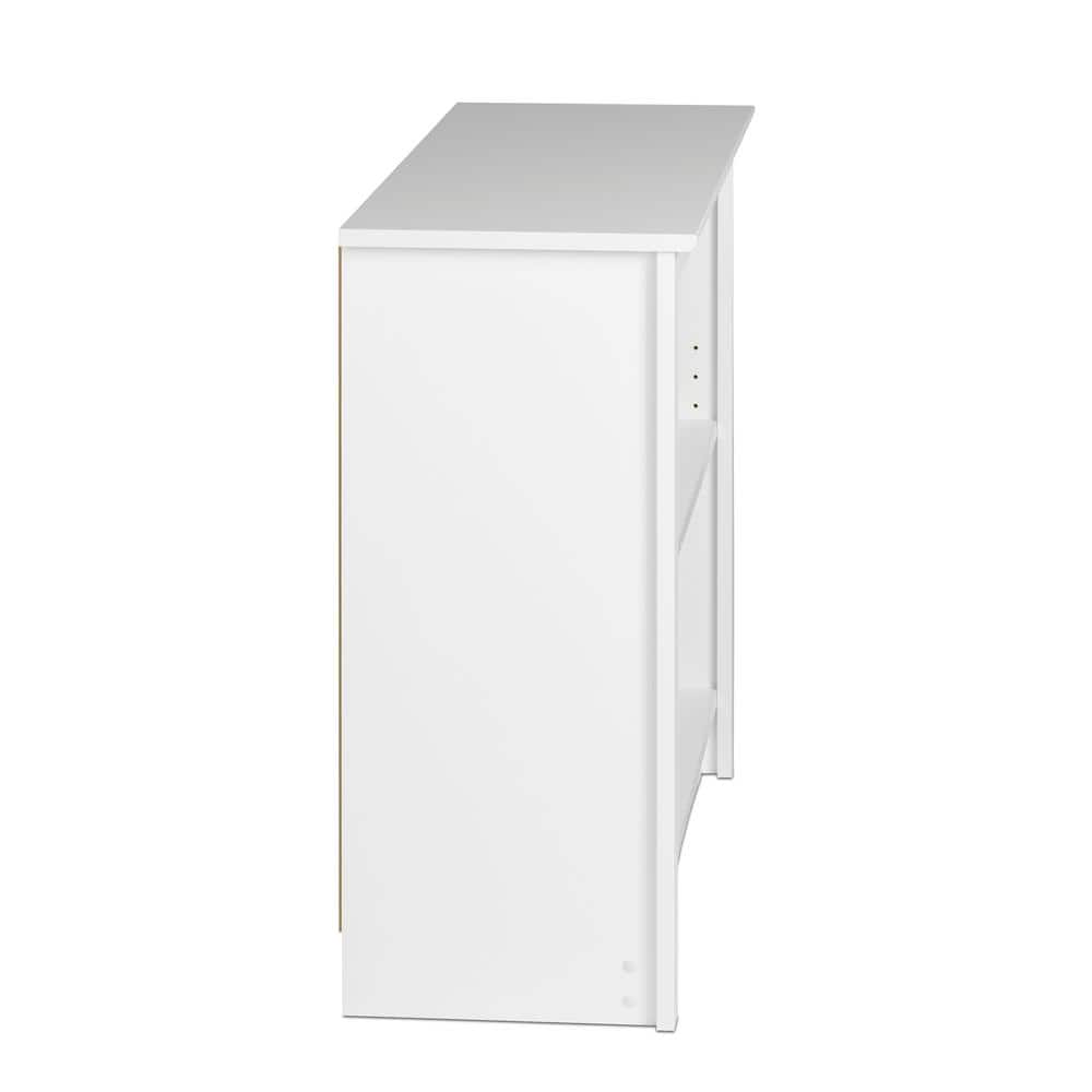 Modern White Laminate 2-Shelf Adjustable Bookcase