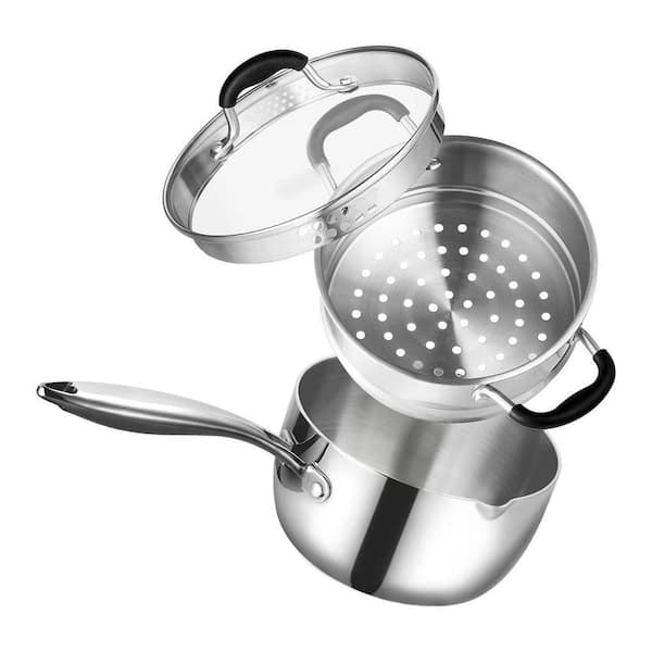 ererin　2QT　3QT 3-Piece 1 qt 2 qt 3 qt Stainless Steel Nonstick Saucepan Set with