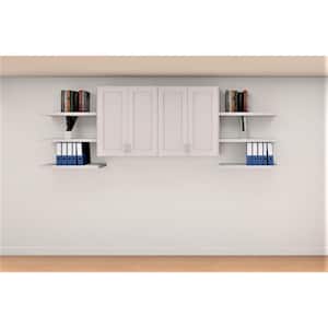 Wallace 122 in. W x 35 in. H x 14 in. D Painted White Office Cabinet Bundle 1