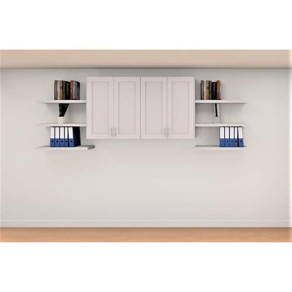 J COLLECTION Wallace 122 in. W x 35 in. H x 14 in. D Painted White Office Cabinet Bundle 1